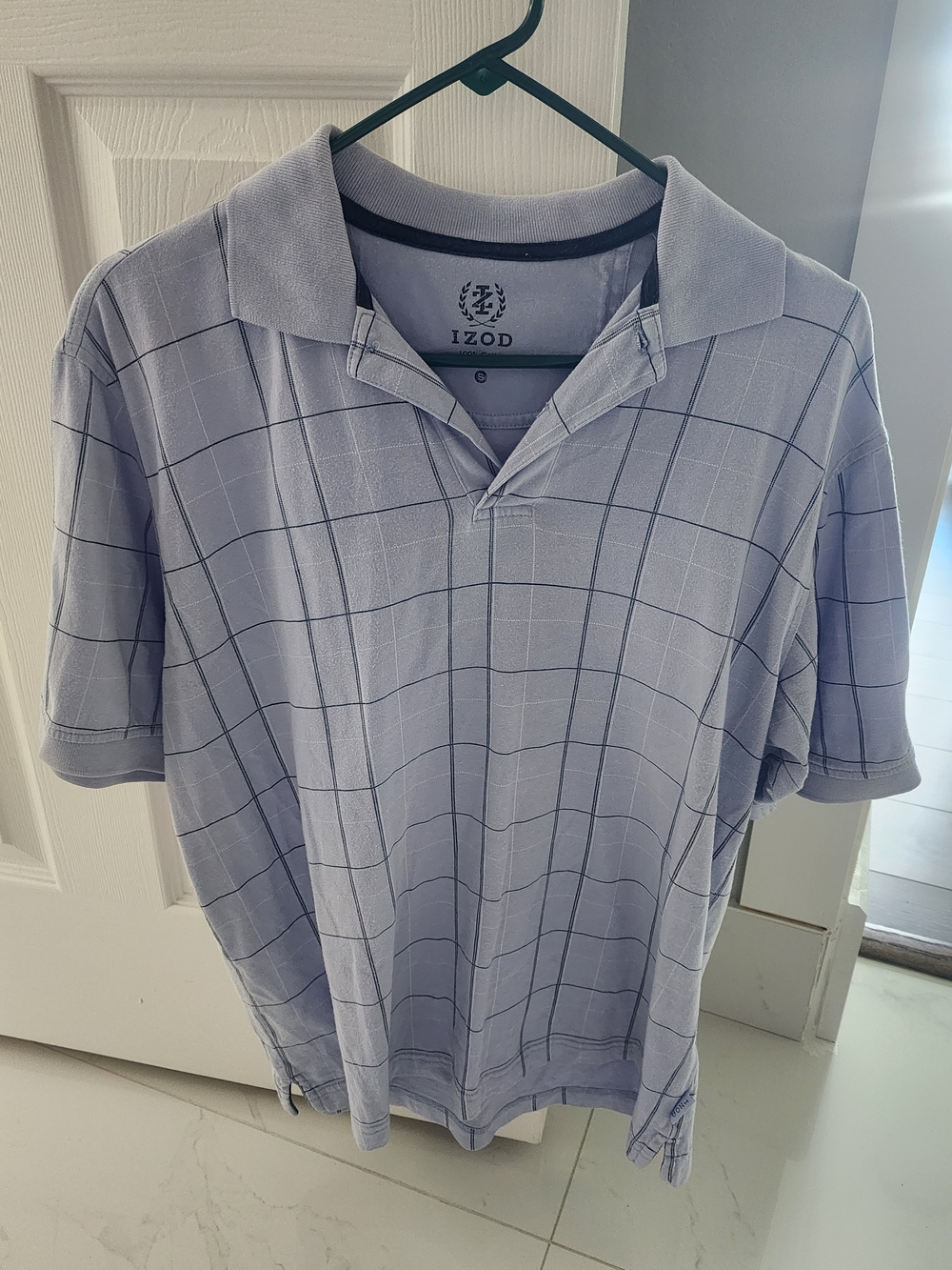 Izod Men's Lavender Windowpane Polo